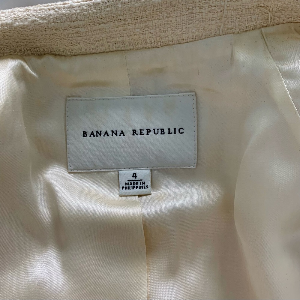 Banana Republic Boxy Jacket Cream Size 4 - Picture 7 of 7